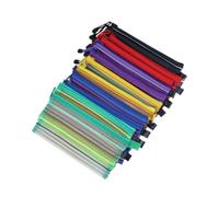 LIFKOME Bolsa de Lápices PVC en Malla Cremallera, 12 Piezas | Nylon Ligero, y Resistente, para Tickets y Bolígrafos, Uso Escolar y Viaje