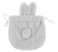 LIFKOME Bolsa de Maquillaje Pequeña de Felpa Cordón en Forma de Conejo, Reutilizable y Ligera para Mujeres y Niñas en Navidad o San Valentín