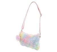 LIFKOME Bolso Bandolera Casual de Peluche Colorido para Mujer, Bolso de Hombro Pequeño Efecto Tie-dye, Bolsa de Almacenamiento para Viaje y Uso Diario, Multicolor