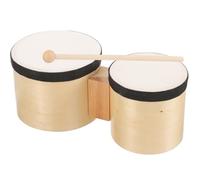 LIFKOME Bongó de Percusión para Niños y Adultos, Instrumento Musical de Madera Natural, Juego Educativo Baqueta, Tamaño 4 y 5 Pulgadas, Adecuado para Iniciación y Clases de Música