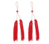 LIFKOME Borla Roja para Espada de Tai Chi 2 Piezas Colgante Decorativo Brillante Accesorio Seguro para Artes Marciales Adecuado para Competición y Entrenamiento