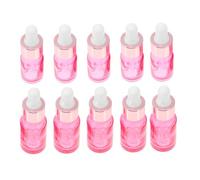 LIFKOME Botellas de Vidrio para Aceites Esenciales con Gotero Práctico Diseño Transparente Rosa y Tapa de Aleación de Aluminio Rosa para Viajes y Cuidado Personal