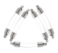 LIFKOME Botellas Pequeñas de Vidrio Transparente con Tapón de Rosca de Metal, 5 Piezas, 6 mm, para Guardar Arena y Conchas