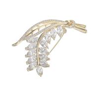 LIFKOME Broche de diamantes de imitación: broche con etiqueta de espiga de trigo para mujer. Broche de hoja brillante, ideal para trajes, vestidos y celebraciones de Acción de Gracias.