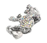 LIFKOME Broche de Elefante Plateado con Cristales Brillantes Alfiler para Solapas Bufandas y Jerséis Accesorio Decorativo de Joyería para Mujer Símbolo de Buena Suerte y Prosperidad