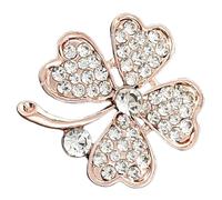 LIFKOME Broche de Trébol de Cuatro con Circonitas Pin de Metal Irlandés para Mujeres Accesorio Ligero para Solapas Bufandas y Bolsos Decoración Festiva para Navidad y Día de San Patricio