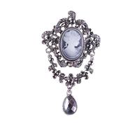 LIFKOME Broche Vintage para Mujer Gemas de Imitación, Adorno Decorativo de Ropa, Alfiler para Suéter y Vestido, Accesorio Plateado Único, Pin de Solapa Elegante para Uso Diario