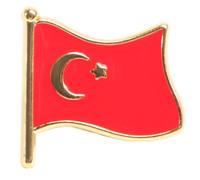 LIFKOME Broches De Moda Para Mujer Insignias De Ropa Con Bandera Broches Creativos Decoración De Ropa Campestre Alfileres De Metal Rojos