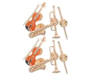 LIFKOME Broches de Solapa de Aleación Accesorios Versátiles Diseño de Guitarra, Saxofón y Violín Conjunto de 8 para Chaquetas y Camisas en Fiestas y Uso Diario