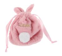 LIFKOME Bunny Drawstring Makeup Case Durable Plush Pouch For Cosmetics Travel Storage Organizer Compact Space Saving Cartoon Bag