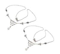 LIFKOME Cadena el Cabello de Aleación 2 Piezas Color Diseño Runas Mágicas y Lazos Irlandeses Tocado para Novia Mujeres y Niñas Boda Fiesta