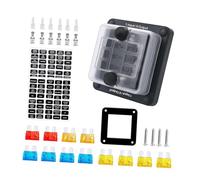 LIFKOME Caja de Fusibles para Coche y Barco Bloque de Distribución de Batería con Salidas Montaje Seguro con Tornillos Autorroscantes Protección contra Agua y Polvo Estructura Resistente