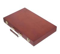 LIFKOME Caja de Madera para Pintar con Compartimentos Estuche Portátil para Herramientas de Pintura Lapiceros y Óleos Caja Ligera para Estudiantes y Artistas Acabado Color Nogal