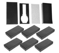 LIFKOME Caja De Reloj Rectangular Con Esponja, Organizador Sencillo Para Joyas, Caja De Almacenamiento Multifunción Para Viaje y Hogar, Pack 10 Unidades, Color Negro