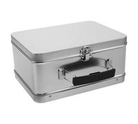 LIFKOME Caja Metálica Vintage con Tapa y Asa Contenedor de Hojalata para Almacenamiento Seguro de Joyas Dulces y Recuerdos para Bodas y Fiestas Color Plata