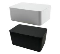 LIFKOME Caja para Pañuelos Húmedos con Tapa 2 Piezas, Organizador Sellado de PP Resistente, Almacenamiento Doméstico para Oficina, Hogar y Coche, Diseño Anti-Polvo en Blanco y Negro