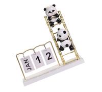 LIFKOME Calendario de Sobremesa Flip Perpetuo con Diseño de Panda Calendario de Escritorio Decorativo Reutilizable para Oficina y Hogar con Cambio Fácil de Página