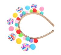 LIFKOME Candy Cane Headband For Cartoon Lollipop Hairband Party Accessory Sweet Pom Prom Birthday Holiday Headwear