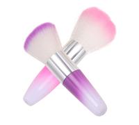 LIFKOME Cepillo para Polvo de Uñas Suave 2 Piezas Tamaño Compacto Colores Rosa y Morado Limpiador de Polvo para Manicura Profesional y Uso Personal en Decoración de Uñas