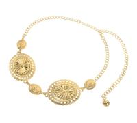 LIFKOME Cinturón de Cadena Metálica Dorado para Mujer Ajustable Estilo Occidental Boho para Conciertos y Vestidos Campestres