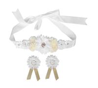 LIFKOME Cinturón Floral para Embarazadas Ajustable Faja Decorativa Blanca para Fotos de Embarazo Shower y Banda de Cintura y Transpirable para Mamás