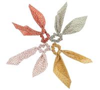 LIFKOME Coleteros de Tela Diseño Floral Francés, 4 Piezas Elásticos Resistentes y Versátiles Cabello, Accesorios Elegantes para Niñas y Mujeres