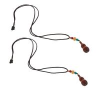 LIFKOME Collar Colgante de Calabaza de Sándalo Abierto, Cadena Larga Bohemia para Mujer, Medallón Étnico Dije, Accesorio Decorativo para Fiestas y Uso Diario, Amuleto de Buena Suerte,