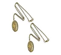 LIFKOME Collar Colgante Ovalado Vintage de Bronce para Mujer Medallón con Foto para Insertar Imagen 2 Piezas con Cadena Relicario Conmemorativo para Recuerdos Espirituales