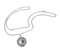 LIFKOME Collar Largo Dijes Yin Yang Tai Chi Acero Titanio Unisex para Suéter Uso Diario Diseño Ligero Elegante