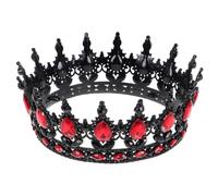 LIFKOME Coronas barrocas, de reina, tiara gótica, coronas de cristal, tiara de princesa, vintage para mujeres, niñas, disfraz, fiesta, graduación, negro y rojo