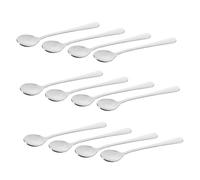LIFKOME Cucharas Pequeñas de Acero Inoxidable 304 Mini para Postres y Café Diseño Redondo Mango Corto Utensilios Multifuncionales para Viajar Oficina Set de 12 Piezas