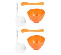 LIFKOME Cuenco para Mascarillas Facial de Plástico PP Color Dorado Set de 3 Piezas con Espátula y Varilla Accesorio para Mezclar Mascarilla de Bricolaje Adecuado para Uso en Casa y