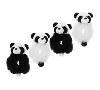 LIFKOME de Coleteros Elásticos de Felpa Forma de Panda 4 Piezas Accesorios Pelo Suaves Que No Dañan el Cabello para Amigas