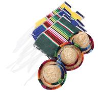LIFKOME Decoraciones Mexicanas para Botellas de Cerveza, Mini Sombreros y Fundas para Ponchos, 1 Set, Algodón y Paja, para Familias y Celebraciones de Cinco de Mayo
