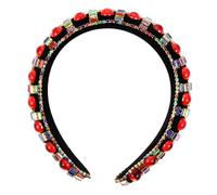 LIFKOME Diadema Ancha de Pelo con Cristales Brillantes Tocado Retro de Moda para Bodas y Fiestas Accesorio Elegante para Mujer Diseño Acolchado y Antideslizante Estilo Palacio Antiguo
