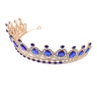 LIFKOME Diadema Barroca para Novia Grandes Gemas Azules, Tocado Decorativo para Boda, Cumpleaños y Fiesta, Accesorios para Mujer, Complemento Elegante para Damas de Honor