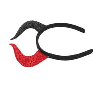 LIFKOME Diadema con Cuernos Demoníacos Rojos y Negros para Halloween Accesorio Terrorífico para Fiesta y Cosplay y Seguro para Mujeres y Hombres