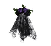 LIFKOME Diadema de Calavera para Halloween Aro Pelo Velo Banda Pelo Flores para Fiestas de Disfraz