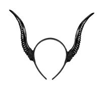 LIFKOME Diadema de Cuernos de Oveja para Disfraz Halloween Accesorio de Pelo Elástico Unisex para Fiesta Temática y Cosplay