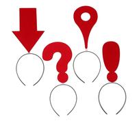 LIFKOME Diadema de Halloween para Mujer 4 Piezas Símbolos Creativos Rojos, Banda de Moda Flechas, Signos de Exclamación E Interrogación, Accesorio Ligero para Fiestas y Carnaval