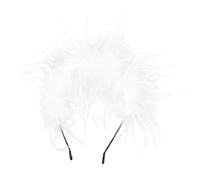 LIFKOME Diadema de Plumas Blancas Cabello Accesorio Ligero y Duradero Banda Decorativa para Bodas y Festivales Tocado Elegante para Mujer y Niña Adorno para Fiesta y Eventos Obsequios