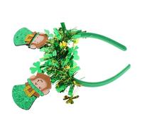 LIFKOME Diadema de rayas verdes diademas decoración irlandesa diadema de pelo Accesorio irlandés accesorio del festival irlandés Boys st. disfraz del día de Patrick Paño brillante Green