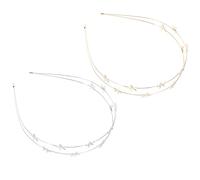 LIFKOME Diademas de Estrellas para Mujer 2 Piezas Doble Capa Metal Dorado y Plateado Diadema para Chicas Adolescentes y Niñas Accesorios para Bodas y Fiestas