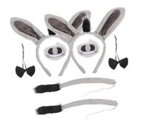 LIFKOME Disfraz de Burro Decorativo 8 Piezas 2 Juegos Diadema Orejas Narices Pajaritas para Niños Fiestas Cosplay Carnaval