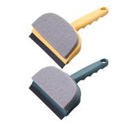 LIFKOME Escobilla de Goma Multifuncional 2 Piezas Amarillo y Verde para Limpieza de Ventanas y Ducha Raspador de Agua de Doble Cara Herramienta Antideslizante para Hogar y Baño