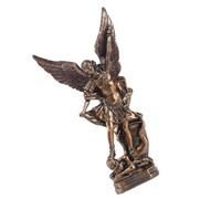 LIFKOME Escultura de Ángel Matando Demonios en Resina, Figura Religiosa de Escritorio, Decoración Artesanal para Hogar, Estatua Decorativa Cobre, Obsequio Único para Espacio Espiritual