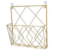 LIFKOME Estante Organizador Elegante revistero Almacenamiento de Mostrar Almacenamiento de cómics Expositor de folletos Pantalla de Pared de Puesto de revistas Metal Dorado