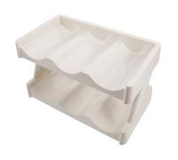 LIFKOME Estante Para Tazas Apilable Para Botellas De Agua Organizador Individual Para Bebidas Portavasos Cristalería Vertical Para Cocina Para Tazas Botellero Plástico Beige