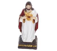LIFKOME Estatua Religiosa de Resina Miniatura del Santo Padre con Base Cuadrada Decoración Versátil para Navidad y Hogar Figura Sagrada Detallada para Iglesia y Colección Devotional