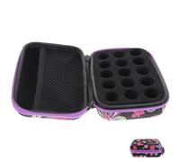 LIFKOME Estuche Organizador de Aceites Esenciales 15 Ranuras 10 Ml Resistente a Impactos para Viaje Portátiles Soporte para Botellas Roll-on Negro Estampado de Mariposas y Cremallera